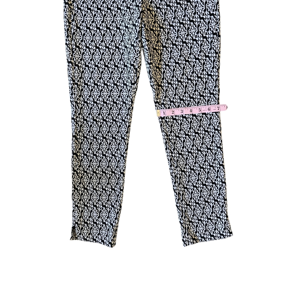 White House Black Market Slim Ankle Pants Women's 6 Black White Side Zipper - Picture 8 of 13